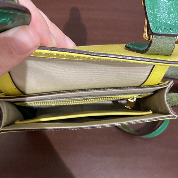 Ralph Lauren Yellow and Green Crossbody Purse - Picture 3 of 4